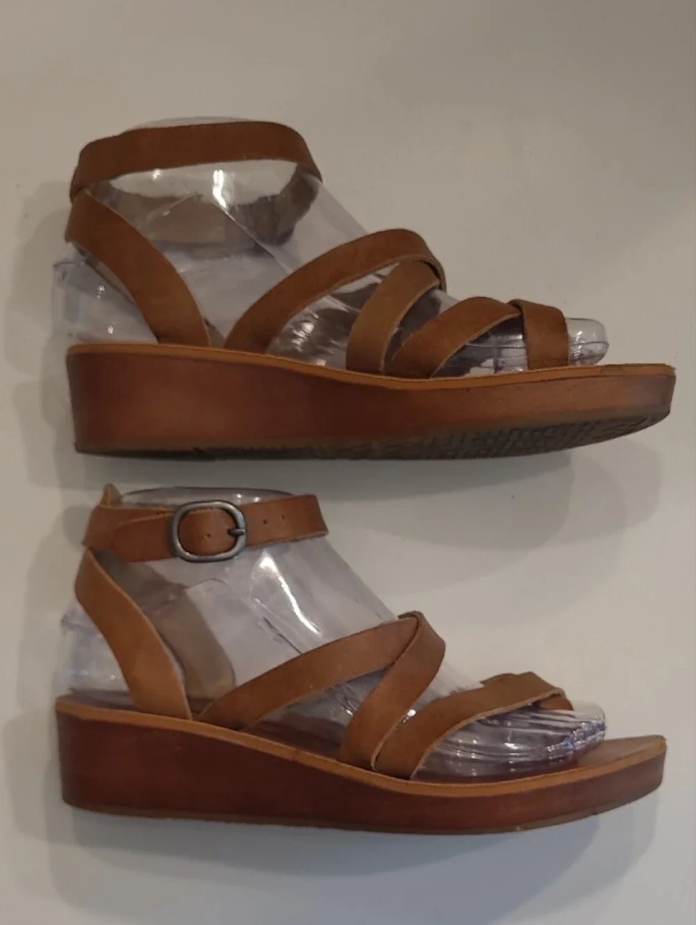 Lucky Brand Strappy Mini Wedge Toe Wrap Sandals Ankle Strap Gladiator Sandal